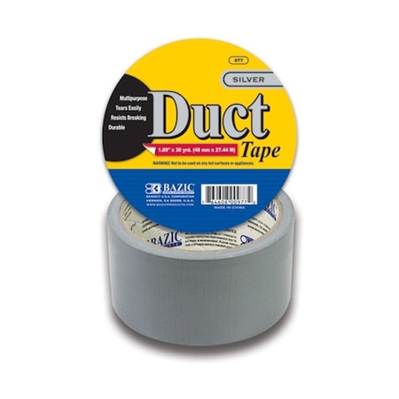 Bazic Products Bazic 977  1.88" X 30 Yards Silver Duct Tape Pack of 24 977